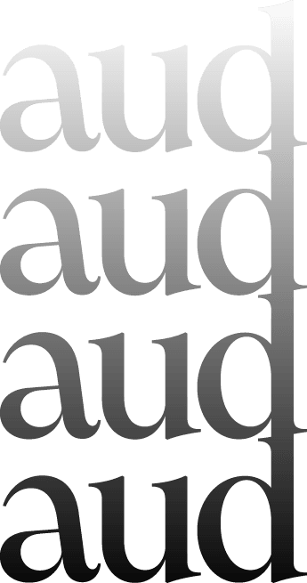 Aud Studios gradient logo stack